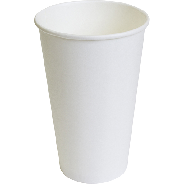 картинка Стакан для горячих напитков одноразовый однослойный[50шт], бумага, 400мл, D=90,H=135мм, белый 