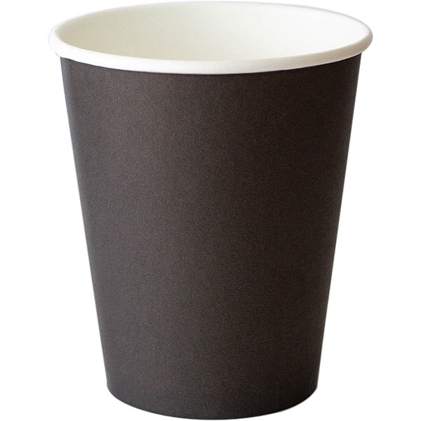 картинка Стакан для горячих напитков одноразовый[50шт], бумага, 250мл, D=8,H=9см, черный 