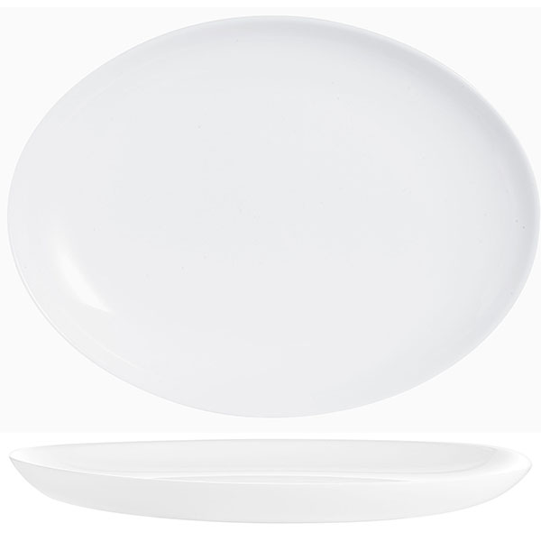 картинка Блюдо овальное L=33,B=25см «Эволюшнс Уайт» стекло, белый 