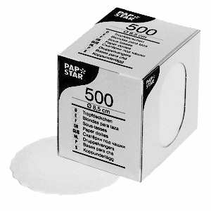 картинка Настольн. подкладки 500шт бумага D=80,H=90,L=95,B=80мм белый 