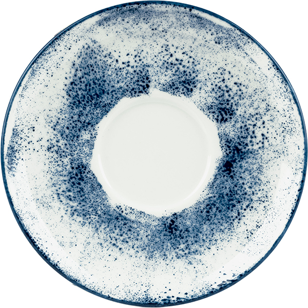 картинка Блюдце D=14,5см.с декором «Аида» фарфор белый,синий 