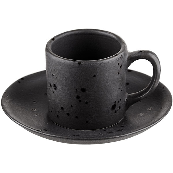 картинка Пара кофейная 100мл.D=120,H=65мм «Оникс» керамика черный 