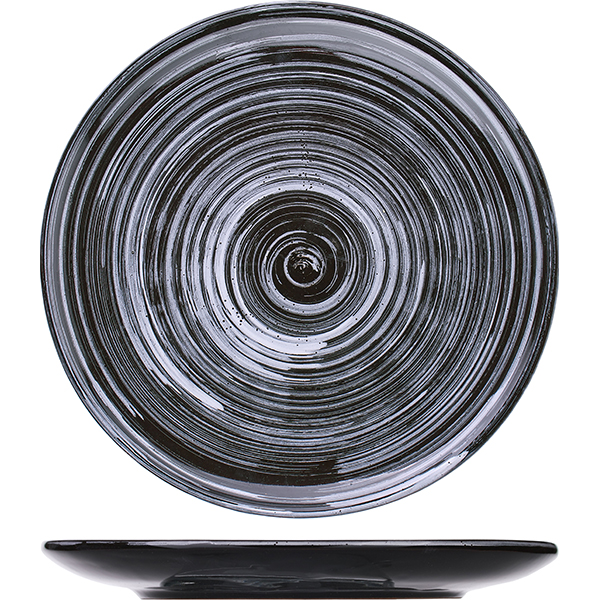 картинка Тарелка мелкая D=22, H=2см.черный, серый.«Маренго» керамика 