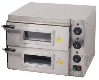 картинка Печь для пиццы компактная EPC02S (нерж., 2-камер. 400*400*115, 2.4kW, 230/1/50) 