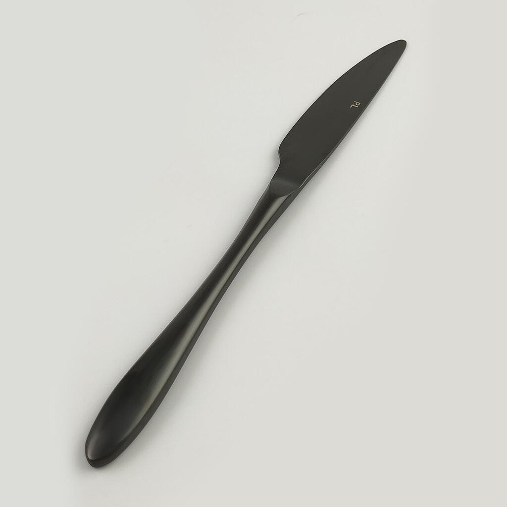 картинка Нож столовый 23,5 см матовый черный PVD Alessi-Black 