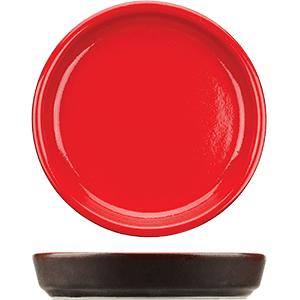 картинка Тарелка с бортом D=11см (Модус) «Кармин» керамика красный,черный 