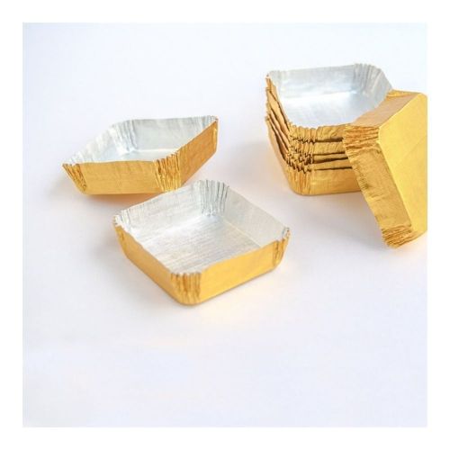 картинка Тарталетка алюминиевая 5x5х1,5 CM золотая,(цена за- 600шт/уп)  GDP 