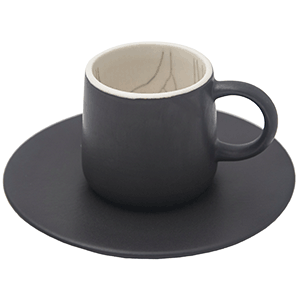 картинка Пара чайная 200мл коническая «День и ночь» керамика белый,черный 