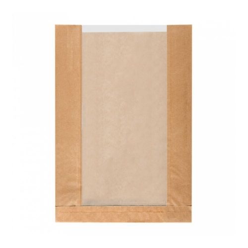 картинка Пакет для хлеба с окном "FEEL GREEN" 36г/см2 26+10x38 CM, крафт-бумага, 125шт/уп 