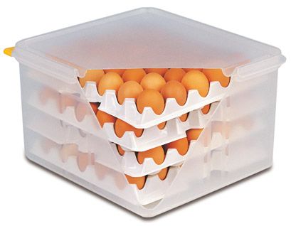 картинка Контейнер для хранения яиц 35,4*32,5 см. h= 20 см. 8 лотков с крышкой полиэтилен 