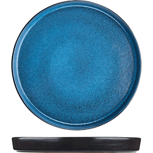 картинка Блюдо 450мл. D=250,H=25мм «Млечный путь голубой» фарфор,голуб.,черный 