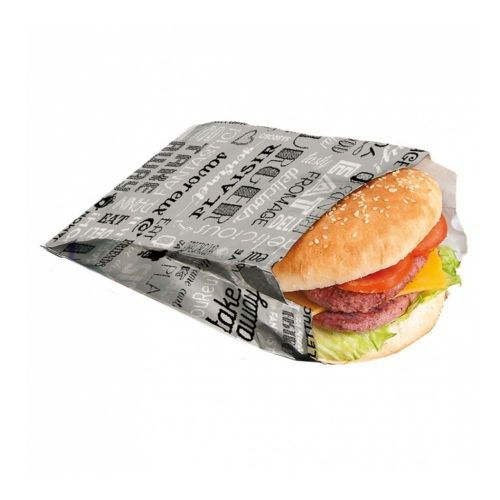 картинка Пакет для бургера термо (бумага+алюминий) 14+7x22см, серебр. (цена за-500шт/уп)  GDP 