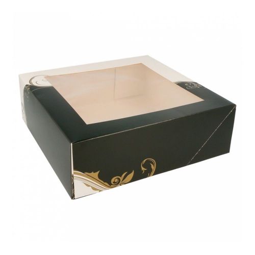 картинка Коробка для торта  с окном  23x23x7.5 см картон, белая - 1 шт  GDP 