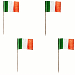 картинка Шпажки для канапе «Итальянский флаг» L=7,5см 500шт дерево H=17,L=9,B=4.5см разноцветн. 