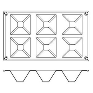 картинка Форма конд. «Пирамида» H=3.5,L=29.5,B=17.5см 7.1*7.1см силикон кирпичн. 