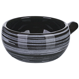 картинка Кокотница 180мл D=15см «Маренго» керамика,черный,серый 