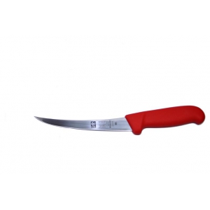 картинка Нож обвалочный 150/290 мм. изогнутый (полугибкое лезвие), красный SAFE 