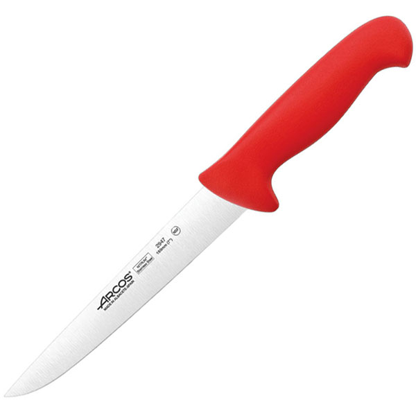 картинка Нож для мяса L=18см.красный.«2900» сталь нерж.,полипроп. 