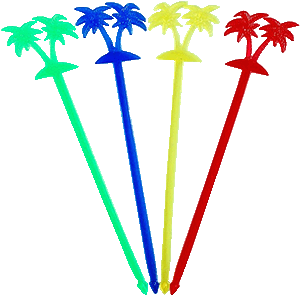 картинка Мешалка «Пальма» 50шт пластик 50мл ,L=20,5см разноцветн. 