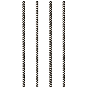 картинка Трубочки без сгиба D=6,L=200мм.«Зигзаг»[100шт] бумага,белый,черный 