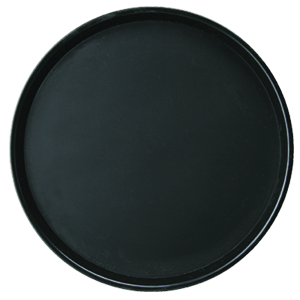картинка Поднос прорезиненный круглый D=40,5см, полипроп., черный 