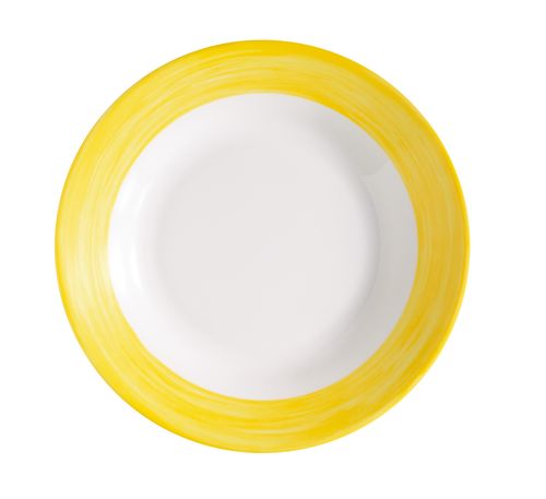 картинка Тарелка d=225 мм. суповая желтый край Браш 