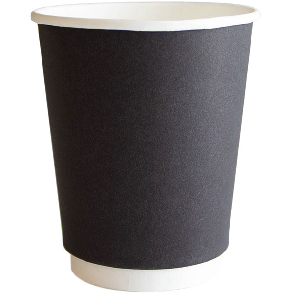 картинка Стакан для горячих напитков одноразовый двухслойный[20шт] картон 250мл.D=80,H=92мм.черный 