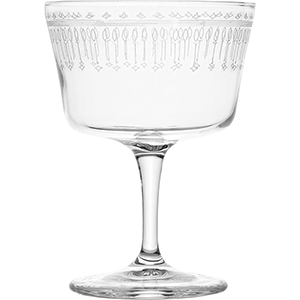 картинка Шампанское-блюдце 220мл.D=90,H=124мм «Новеченто Арт деко» стекло,прозр. 