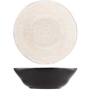 картинка Тарелка глубокая без полей D=190,H=65мм «День и ночь» керамика белый,черный 