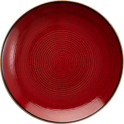 картинка Тарелка мелкая D=177,H=23мм «Джаспер» фарфор,белый,красный 