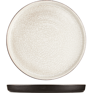 картинка Тарелка с бортом D=24.5,H=3см «День и ночь» керамика белый,черный 