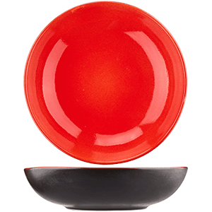 картинка Тарелка глубокая D=27см (Шала) «Кармин» керамика красный,черный 