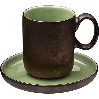 картинка Чашка чайная 170мл «Сейдж» фарфор,зелен.,бронз. 