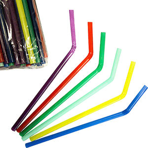 картинка Трубочки со сгибом D=0.8,L=24см (250шт) разноцветн. 