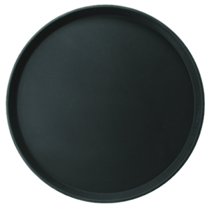 картинка Поднос прорезиненный круглый D=35,5см, фибергласс, черный 