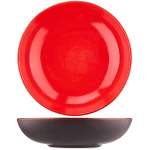 картинка Тарелка глубокая D=24см (Шала) «Кармин» керамика красный,черный 