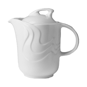 картинка Кофейник 310мл. D=7.3,H=12,L=13.4,B=7.3см.с крыш. «Мелодия» фарфор белый 