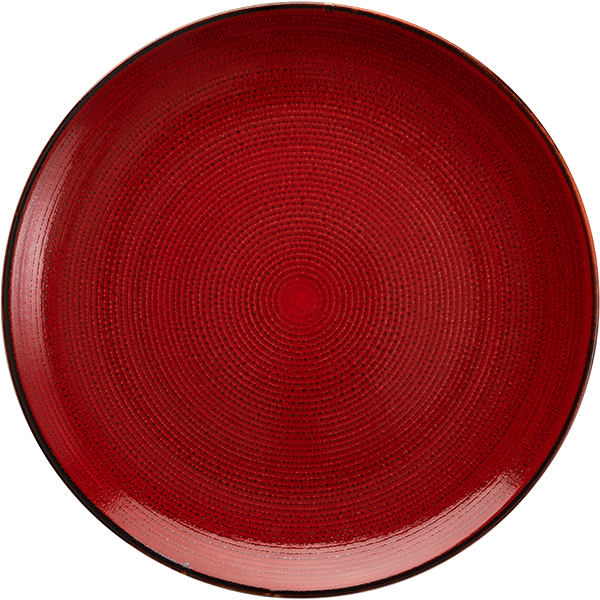 картинка Тарелка мелкая D=265,H=27мм «Джаспер» фарфор,белый,красный 