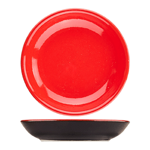 картинка Тарелка без полей D=10см «Кармин» керамика красный,черный 