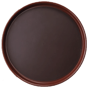картинка Поднос прорезиненный круглый D=35,5см, полипроп., коричнев. 