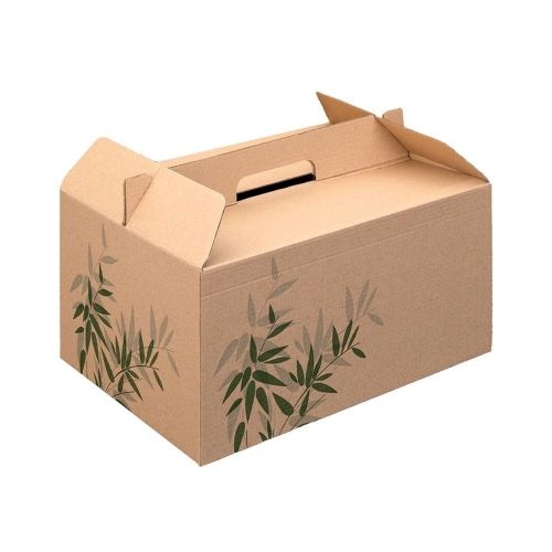 картинка Коробка картонная для еды на вынос "FEEL GREEN" 24,5x13,5x12 CM (цена за 1шт) GDP 