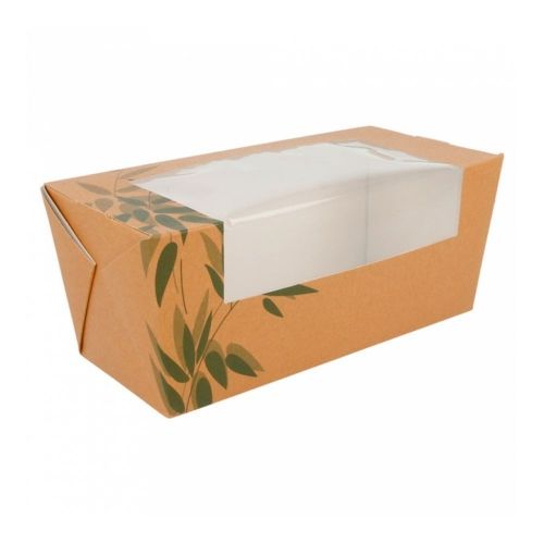 картинка Коробка картонная для сэндвича с окном 20,5x9x9 CM, 25шт/уп 