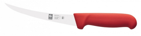 картинка Нож обвалочный 150/290 мм. изогнутый (узкое жесткое лезвие) красный Poly Icel 