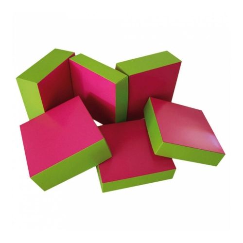 картинка Коробка картонная для кондитерских изделий 23x23x5(h) CM, фуксия-зеленый - 1 шт  Garcia D. 