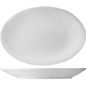 картинка Блюдо овальное H=3.5,L=36,B=25см.«Мелодия» фарфор белый 