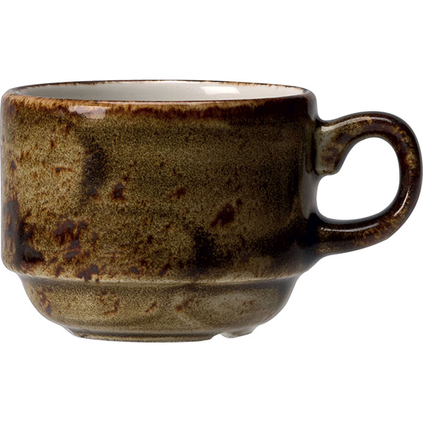 картинка Чашка кофейная 100мл.D=65,H=50,L=85мм. коричнев «Крафт» фарфор 