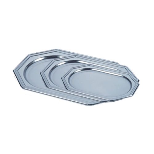картинка Поднос DE LUXE пластиковый, серебряный цвет 24,5x34,5 см PET 5шт/уп 