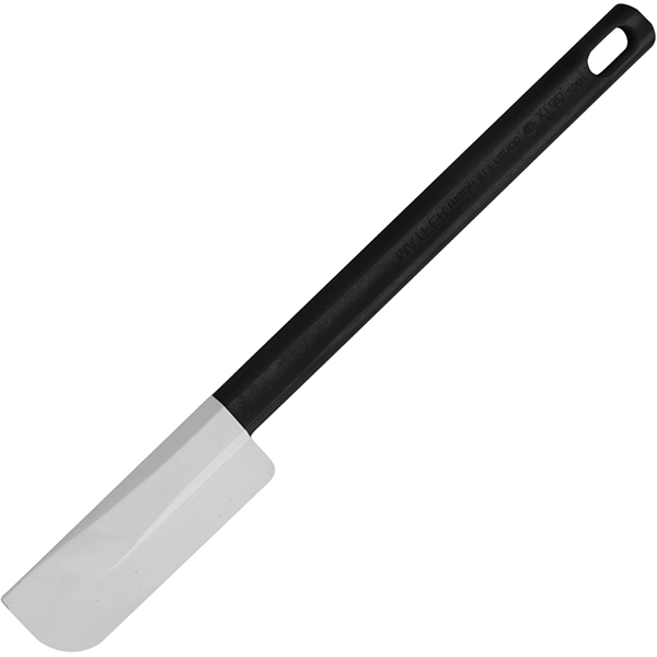 картинка Лопатка кухонная L=26/8,B=3см силикон,пластик белый,черный «Эльвео» 