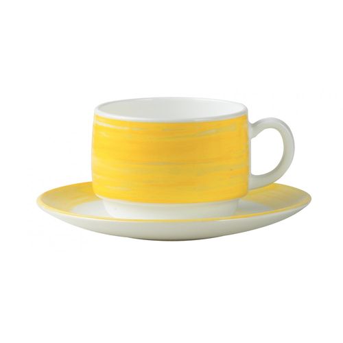 картинка Чашка 190 мл. чайная желтый край Браш 