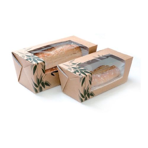 картинка Коробка картонная для сэндвича с окном 18x7,7x7,7 CM 50шт/уп 